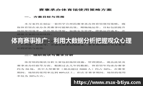 体育赛事推广：利用大数据分析把握观众心理